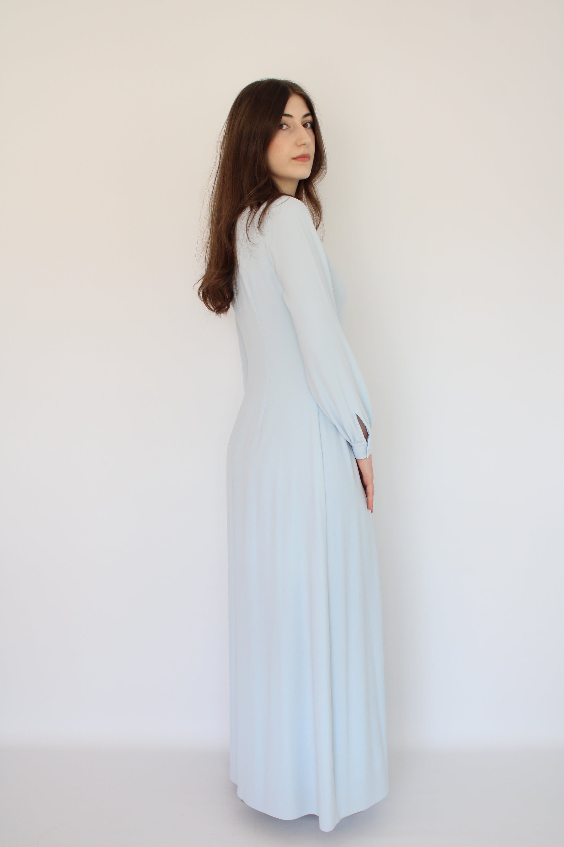 ROBE BLEU À BOUTONS