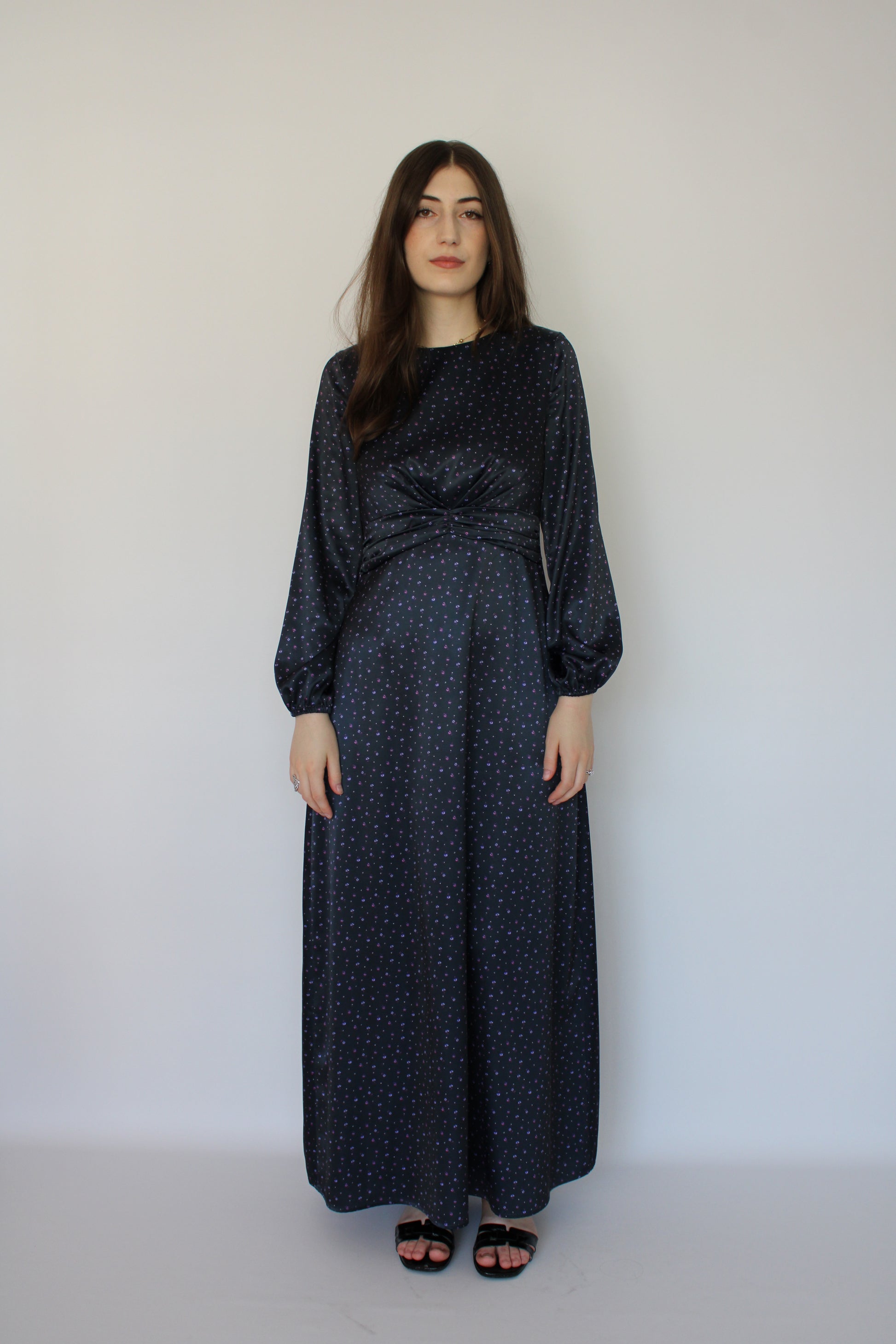 ROBE EN SATIN À IMPRIMÉ FLORAL