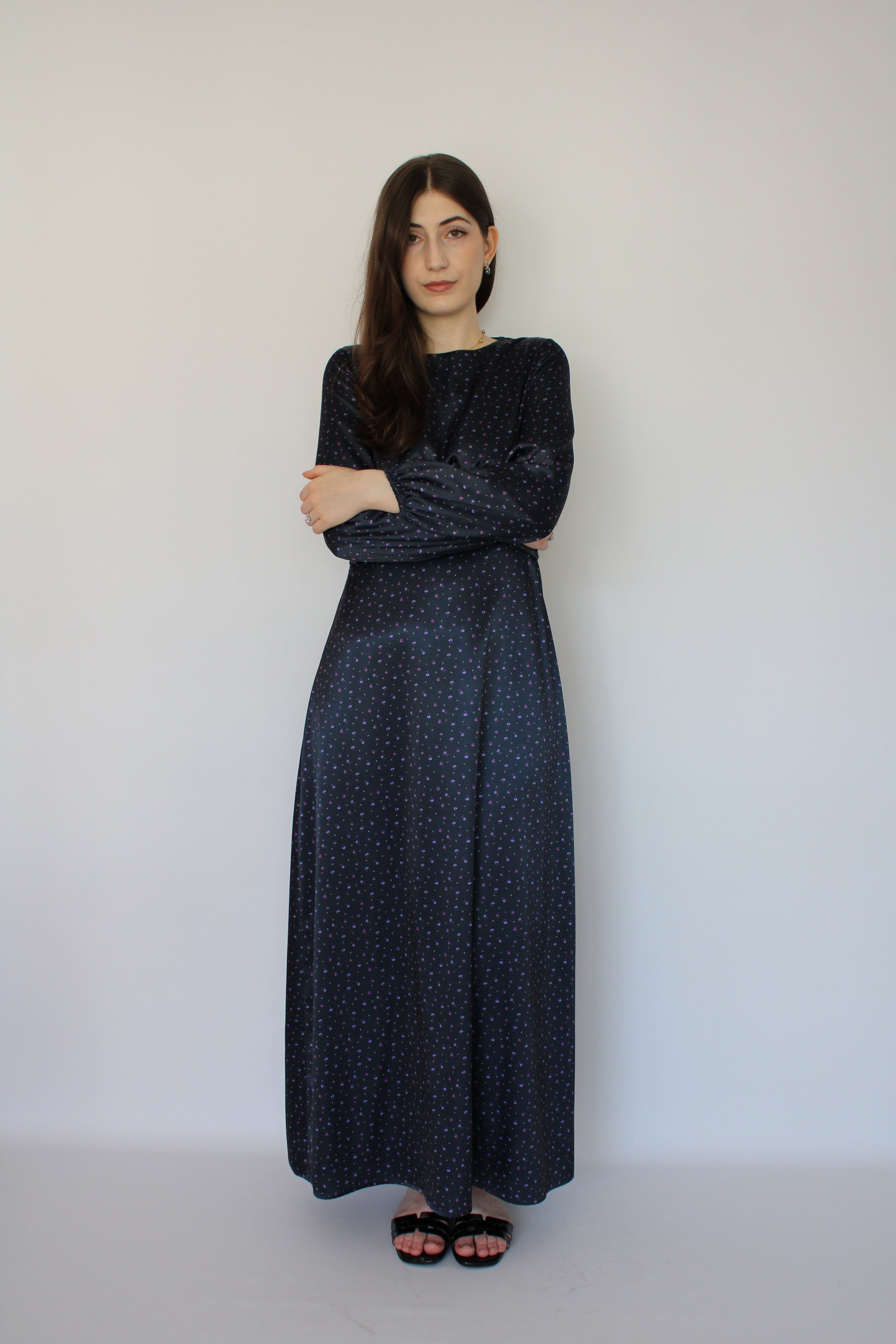 ROBE EN SATIN À IMPRIMÉ FLORAL
