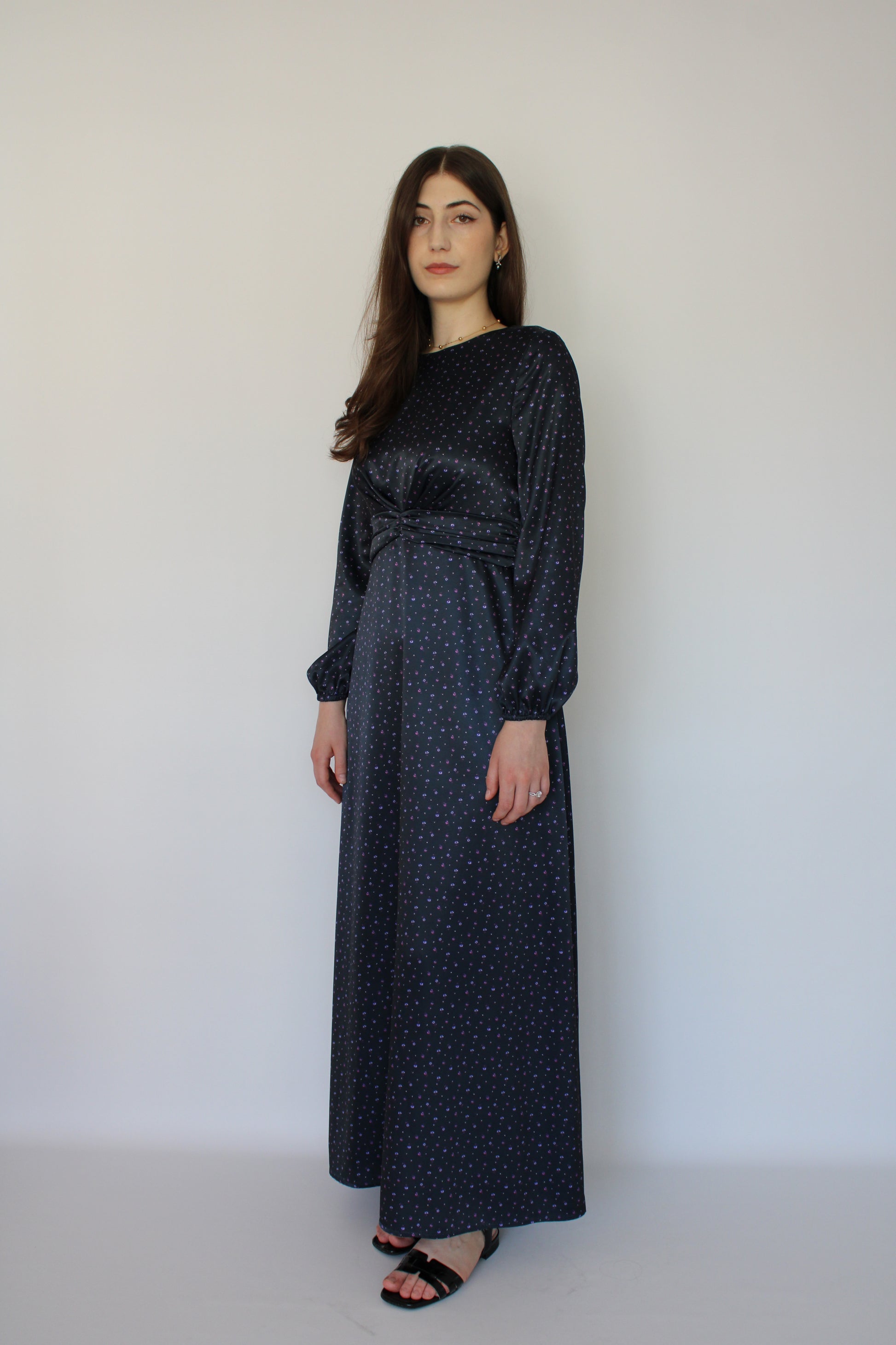 ROBE EN SATIN À IMPRIMÉ FLORAL