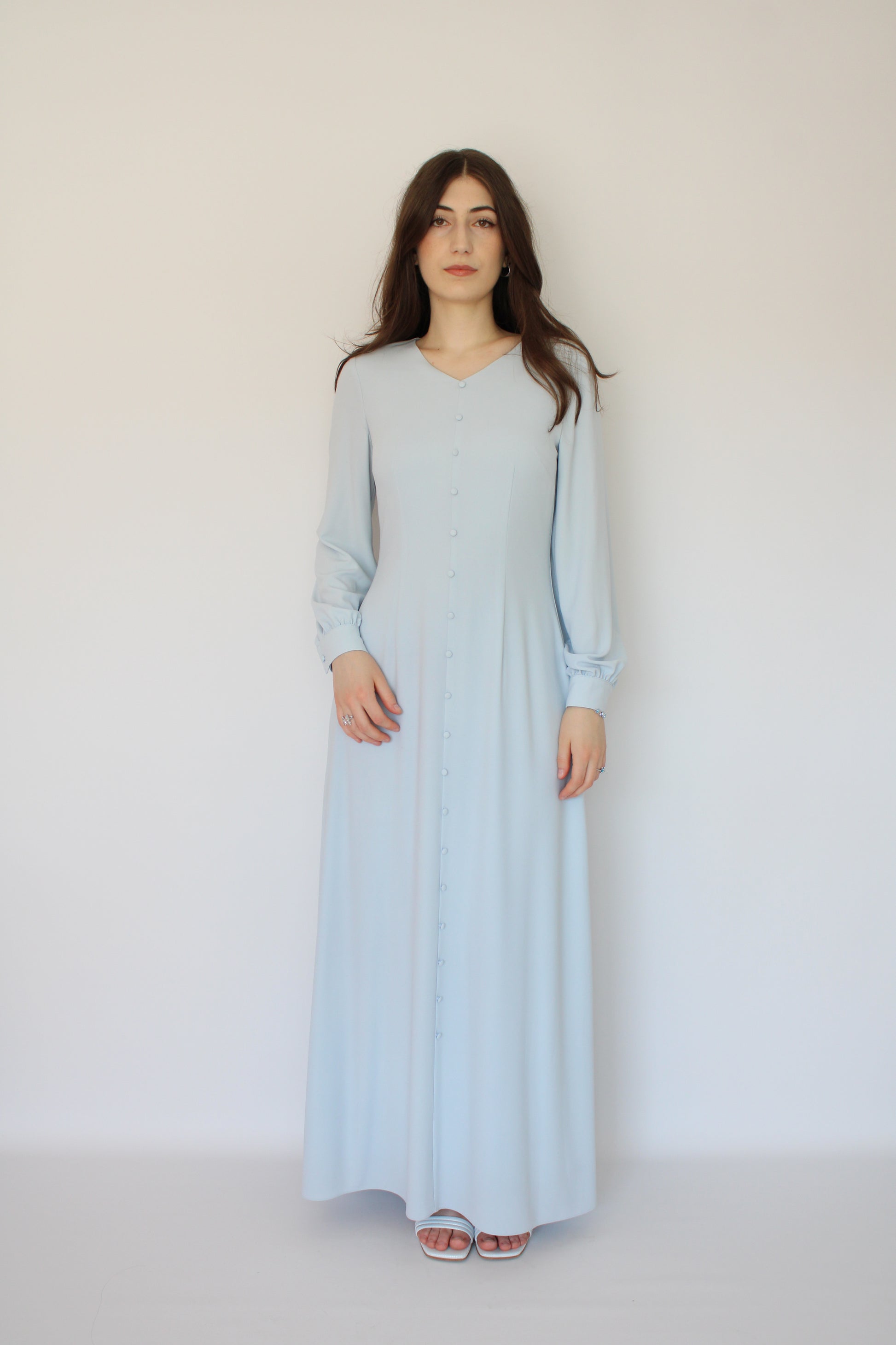 ROBE BLEU À BOUTONS