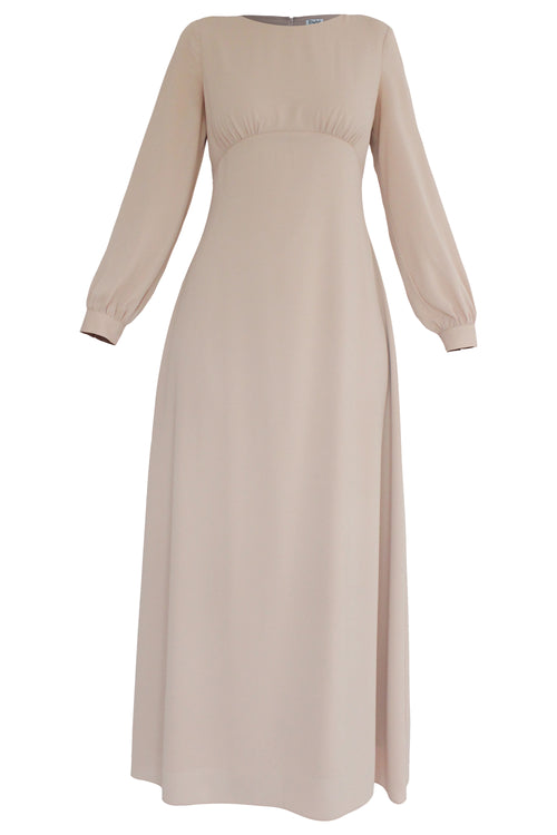 ROBE BEIGE ROSÉ EN CHIFFON